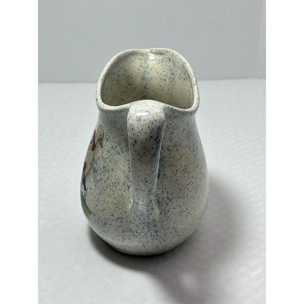 Vintage I love Country Geese speckled Blue‎ Pitcher